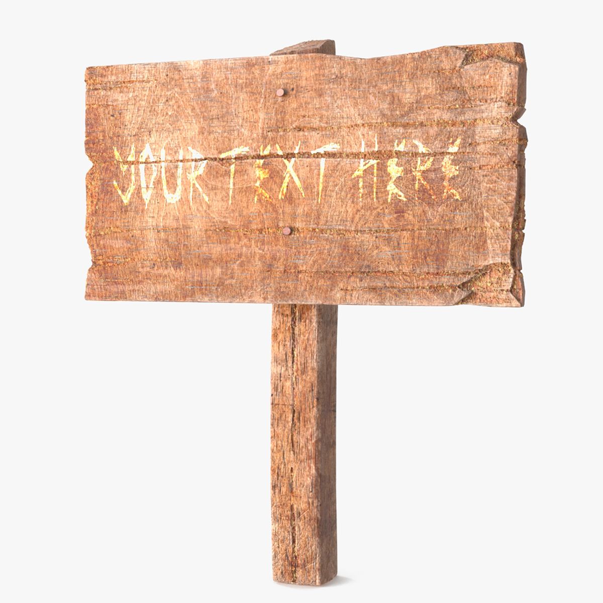 Alte rustikale Wegweiser-Attrappe aus Holz 3d model